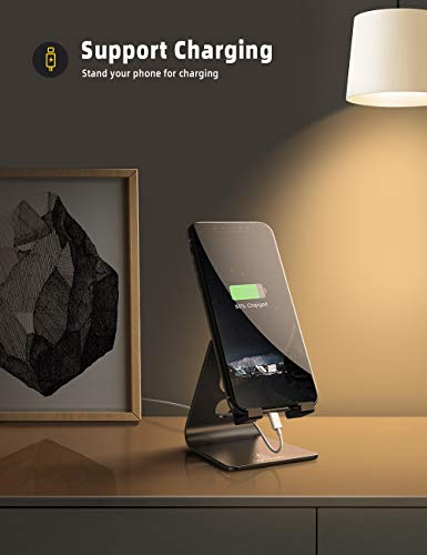 Soporte Móvil, Lamicall Multiángulo Soporte Teléfono - Soporte Dock Base para Teléfono para iPhone 12 Mini, 12 Pro Max, 11 Pro Xs Max X 8 7 6S Plus SE 5, Samsung S10 S9 S8, Huawei, Smartphones - Negro