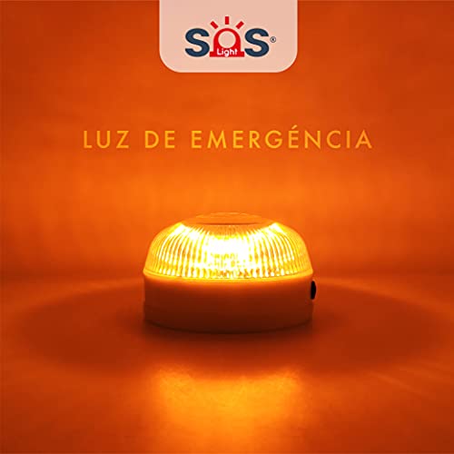 SOS Light Juego de 3 Luz V16 Homologada - Luz Emergencia Coche Homologado Dgt - Luz De Emergencia V16 Homologada - Help Flash con Doble Función, Linterna coches