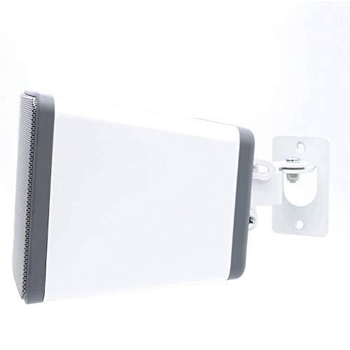 Sound bass - Compatible with SONOS PLAY 3 Montaje de pared, ajustable con mecanismo de giro e inclinación, soporte individual para el altavoz Play: 3 con accesorios de montaje, blanco, diseñado en el Reino Unido por Soundbass®