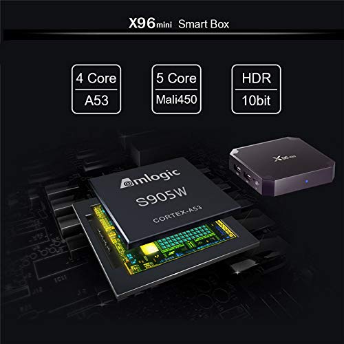 Space element Android 10.0 TV Box[2G+16G],X96 Mini Android Smart TV Box,Utiliza Cortex A53 y Mali 450 GPU para Lograr una relación Rendimiento/Costo súper Alta,(2+16) GB British Standard