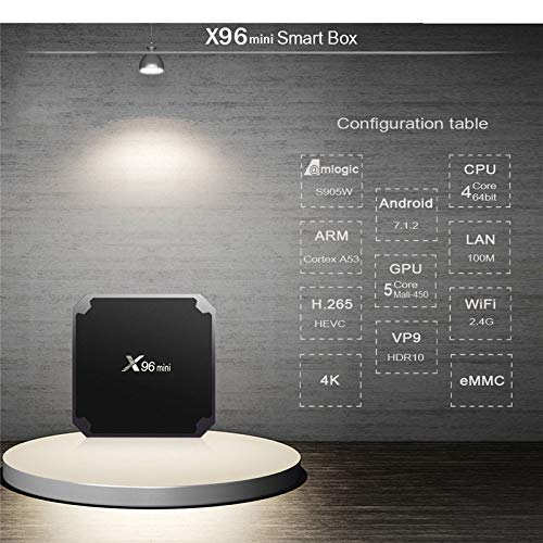 Space element Android 10.0 TV Box[2G+16G],X96 Mini Android Smart TV Box,Utiliza Cortex A53 y Mali 450 GPU para Lograr una relación Rendimiento/Costo súper Alta,(2+16) GB British Standard