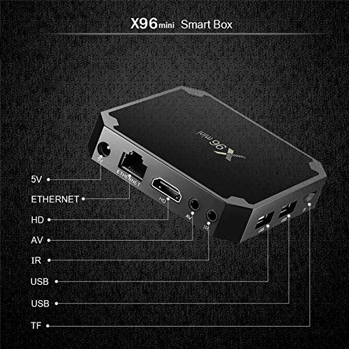 Space element Android 10.0 TV Box[2G+16G],X96 Mini Android Smart TV Box,Utiliza Cortex A53 y Mali 450 GPU para Lograr una relación Rendimiento/Costo súper Alta,(2+16) GB British Standard