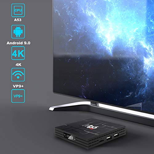 Space element Android 9.0 TV Box,[4GB+64GB] Smart TV Box,Dual-WiFi 2.4GHz / 5GHz Bluetooth4.0 Admite DLAN, Google TV Remote, LAN, 3D Moive, etc,4G+64G 5G Voice Version