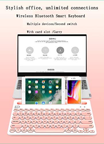 Space element Bluetooth Inalámbrico Teclado,Teclado portátil a Prueba de Agua Admite múltiples Sistemas operativos de Windows/Mac/Android/Las (iPhone y iPad),Rosado