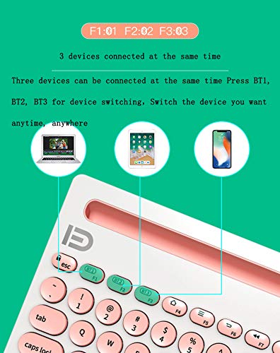 Space element Bluetooth Inalámbrico Teclado,Teclado portátil a Prueba de Agua Admite múltiples Sistemas operativos de Windows/Mac/Android/Las (iPhone y iPad),Rosado