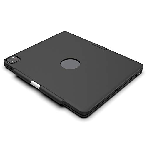 Space element Cubierta de la Caja del Teclado Bluetooth inalámbrico retroiluminado y Teclado Giratorio,Pulgadas 360 ° para iPad Pro 12.9 Pulgadas Teclado táctil en Pulgadas,Negro
