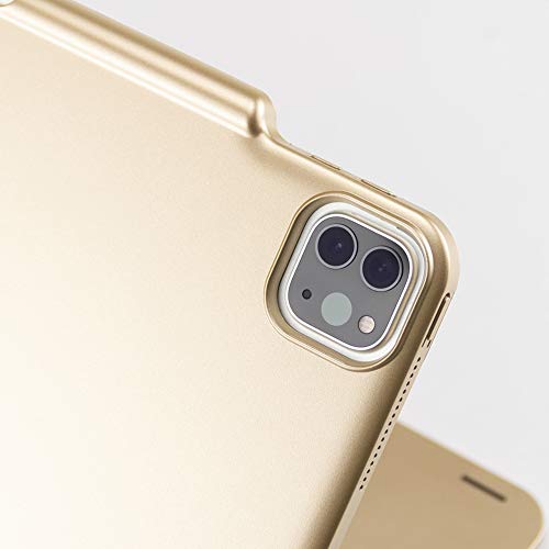 Space element Cubierta de la Caja del Teclado Bluetooth inalámbrico retroiluminado y Teclado Giratorio,Pulgadas 360 ° para iPad Pro 12.9 Pulgadas Teclado táctil en Pulgadas,Oro