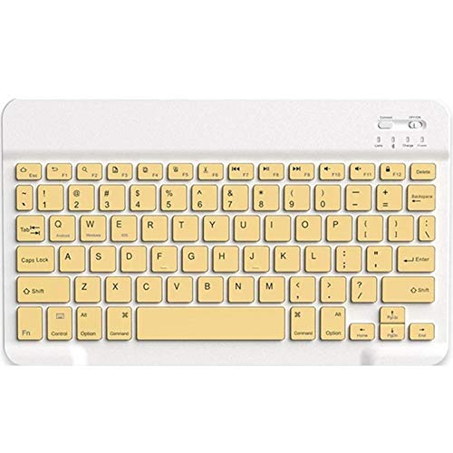 Space element Mini Teclado Ratón Inalámbrico Combo,Espera Durante 120 días Adecuado para teléfonos móviles, tabletas, computadoras portátiles, Todo en uno, televisores Inteligentes Apple etc,Amarillo