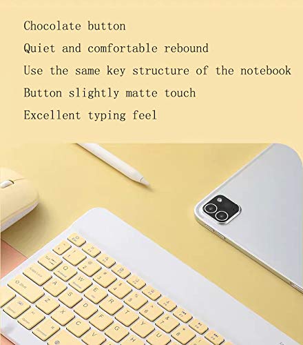 Space element Mini Teclado Ratón Inalámbrico Combo,Espera Durante 120 días Adecuado para teléfonos móviles, tabletas, computadoras portátiles, Todo en uno, televisores Inteligentes Apple etc,Amarillo