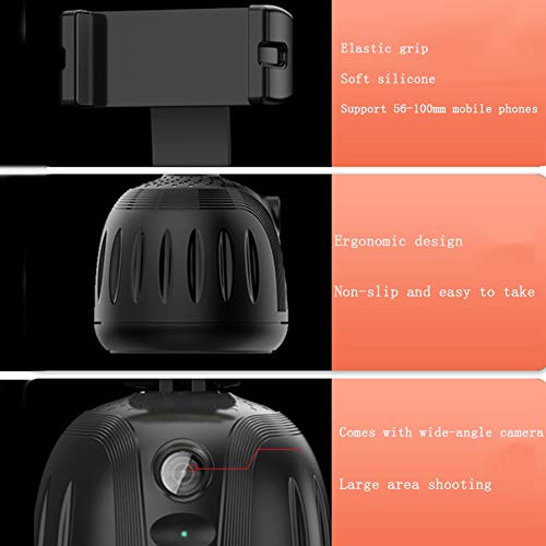 Space element Seguimiento Facial 360, Gimbal Movil Seguimiento de Objetos Faciales, Seguimiento de Cara Automatico Movil Reconocimiento Inteligente Compatible con Varios de Grabación de Video,Negro