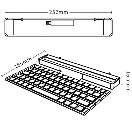 Space element Teclado Bluetooth Plegable,Teclado inalambrico, Teclado portátil Adecuado para Usar con Soporte para PC de Escritorio, iPad, iPod, iPhone y teléfonos Inteligentes, etc,Azul