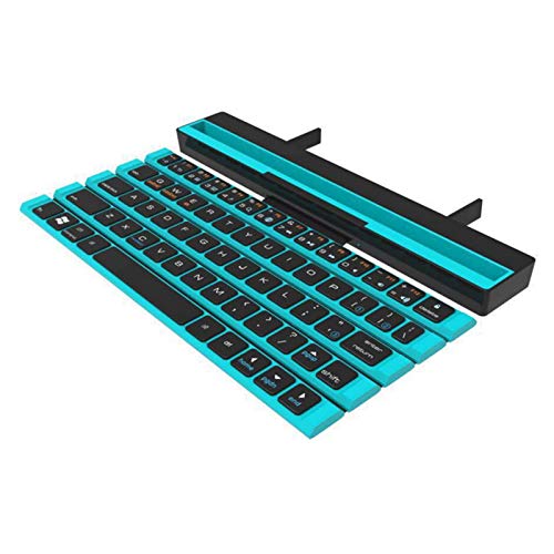 Space element Teclado Bluetooth Plegable,Teclado inalambrico, Teclado portátil Adecuado para Usar con Soporte para PC de Escritorio, iPad, iPod, iPhone y teléfonos Inteligentes, etc,Azul