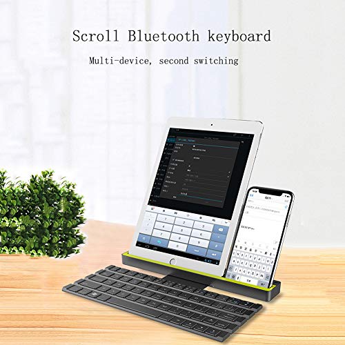Space element Teclado Bluetooth Plegable,Teclado inalambrico, Teclado portátil Adecuado para Usar con Soporte para PC de Escritorio, iPad, iPod, iPhone y teléfonos Inteligentes, etc,Azul