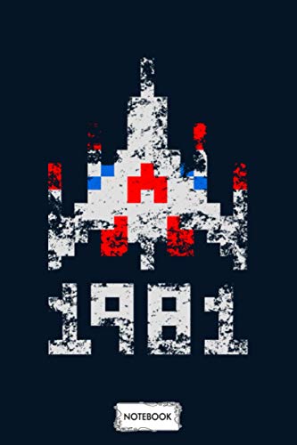 Space Shooter 1981 Notebook: Diary, Matte Finish Cover, Journal, Planner, Lined College Ruled Paper, 6x9 120 Pages