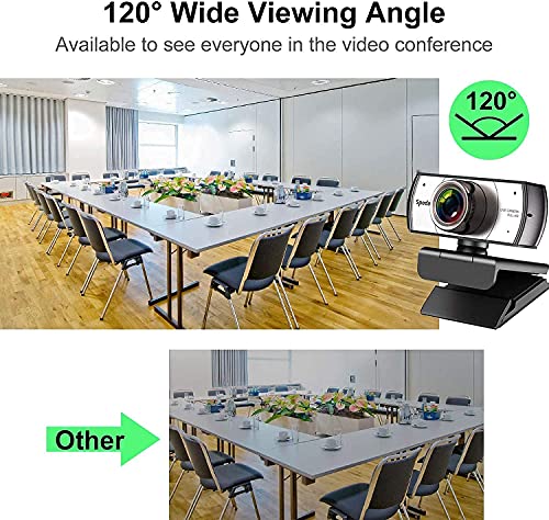 Spedal Full HD Webcam 1080p, Streaming Cámara Web con Micrófono, Ultra Gran Angular de 120 Grados, USB Webcam para Xbox OBS XSplit Skype Facebook, Compatible con Mac OS Windows 10/8/7