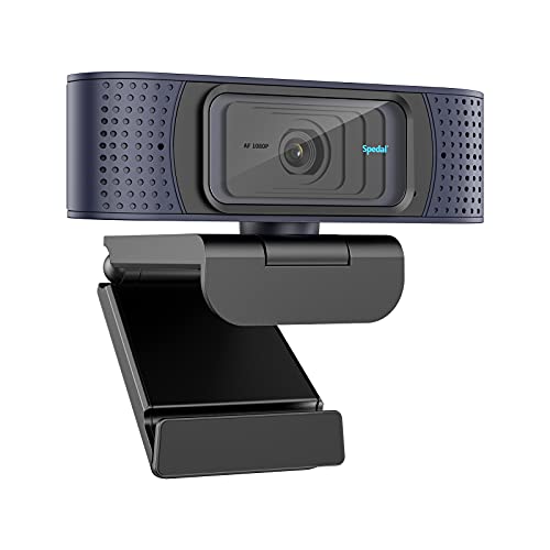 Spedal Webcam 1080P Full HD con Micrófono, USB Web Camera Con cubierta de privacidad, para Mac Windows Portátil Videollamadas Conferencias Juegos Plug y Play, Cámara web para Skype FaceTime Youtube