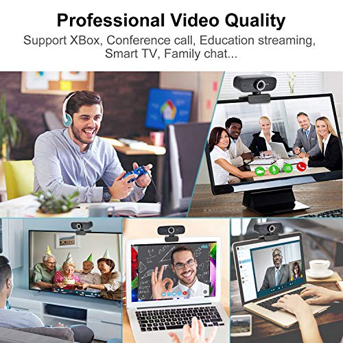 Spedal Webcam 1080p, Streaming Cámara Web con Micrófono, USB Webcam para Xbox OBS XSplit Skype Facebook, Compatible con Mac OS Windows 10/8/7