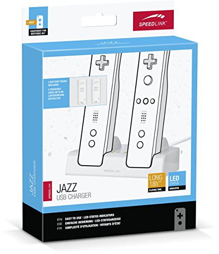 Speedlink JAZZ USB Charger SL-3406-WE - Cargador para Wii/ Wii U, 18 hr Duración, Blanco