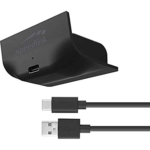 Speedlink PULSE X Play & Charge Kit - Banco de carga con accesorio para mando X/S de la serie Xbox, para 8 horas adicionales de juego, negro