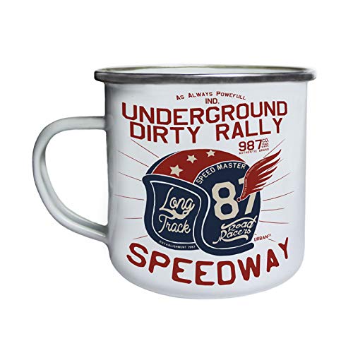 Speedway Underground Dirty Rally Retro, lata, taza del esmalte 10oz/280ml ff232e