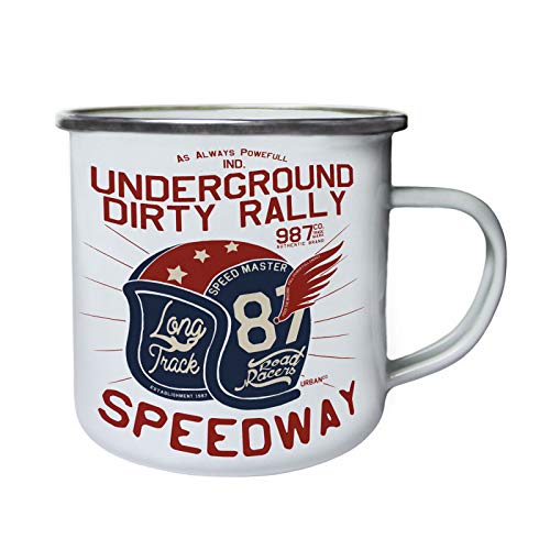 Speedway Underground Dirty Rally Retro, lata, taza del esmalte 10oz/280ml ff232e