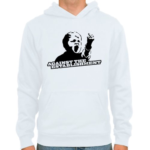 SpielRaum Sudadera Against The Establishment ::: Color: Azul Claro o Blanco ::: Tallas: S-XXL (Fútbol)