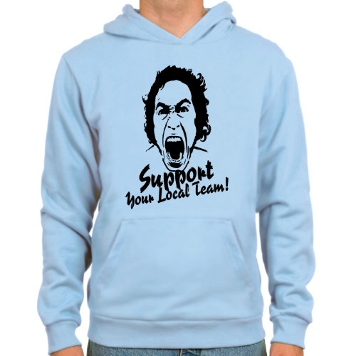 SpielRaum Sudadera Support Your Local Team ::: Color: Azul Claro o Blanco ::: Tallas: S-XXL (Fútbol)