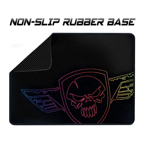 SPIRIT OF GAMER - Alfombrilla de ratón Gamer Series DARSKULL M Negro - Superficie de tela con bordes cosidos - Base Antideslizante de Goma - Compatible con Ratón Optico/Láser - Dim : 33x24x0,3cm