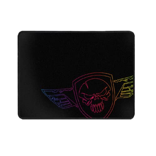 SPIRIT OF GAMER - Alfombrilla de ratón Gamer Series DARSKULL M Negro - Superficie de tela con bordes cosidos - Base Antideslizante de Goma - Compatible con Ratón Optico/Láser - Dim : 33x24x0,3cm
