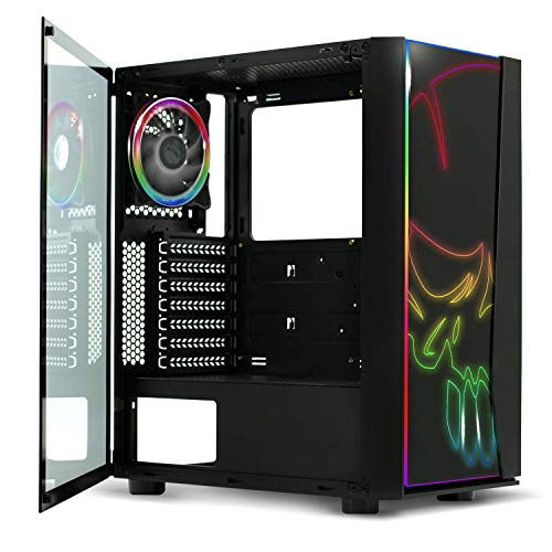 Spirit Of Gamer - Ghost One - PC Gamer ATX/Caja Matx - Frente Y Pared De Vidrio Templado - 1 Ventilador LED RGB 120mm - LED RGB : 60 Modos - Compatible con Aura/MSI Mystic/ASROCK (Ghost One)