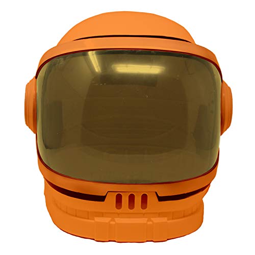 Spooktacular Creations Casco Astronauta Naranja con Visera Móvil para Juego de Rol, Disfraz de Astronauta, Regalo de Fiesta de Cumpleaños para Niños