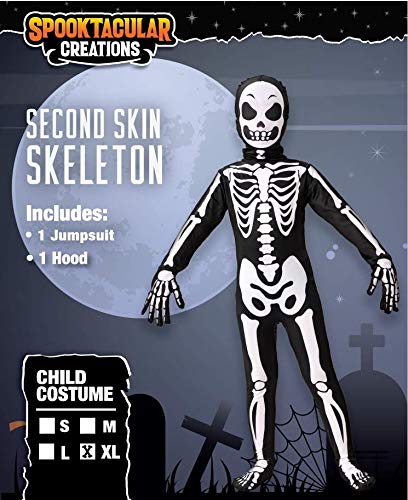 Spooktacular Creations Second Skin Child Skin Skeleton Costume for Halloween Trick-or-Treating (Large ( 10- 12 yrs))