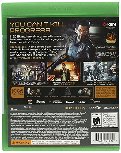 Square Enix Deus Ex Mankind Divided Day One Edition Xbox One Básico Xbox One vídeo - Juego (Xbox One, Acción / RPG, M (Maduro))