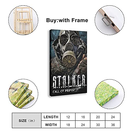 S.T.A.L.K.E.R. Call of Pripyat Juego Cover Posters 1 póster de lona para decoración de pared, cuadro para sala de estar, dormitorio, decoración de marco de 120 x 30 pulgadas (50 x 75 cm)