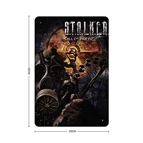 S.T.A.L.K.E.R. Call of Pripyat - Póster clásico de la bandera de metal de la marca Call of Pripyat para decoración de pared de 30 x 20 cm