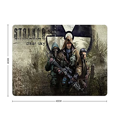 S.T.A.L.K.E.R Clear Sky Classic - Cubierta para juegos populares (1 letrero de metal, estilo vintage, bar, bar, decoración de pared, 30 x 40 cm)