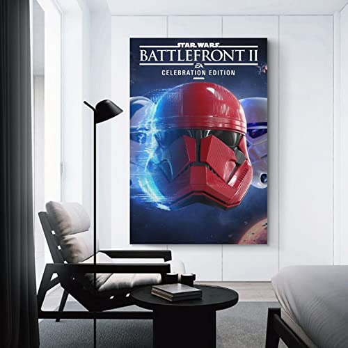 Star Wars Battlefront II Celebration Edition Juego de portada de lienzo y arte de pared, impresión moderna de decoración de dormitorio familiar para familia y amigos 50 x 75 cm