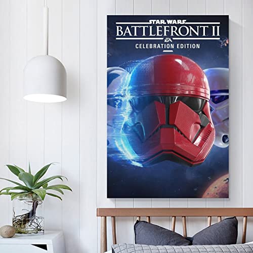Star Wars Battlefront II Celebration Edition Juego de portada de lienzo y arte de pared, impresión moderna de decoración de dormitorio familiar para familia y amigos 50 x 75 cm