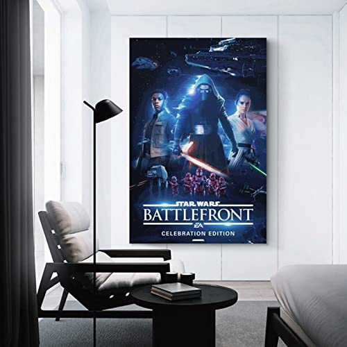 Star Wars Battlefront II Celebration Edition - Póster de lienzo para decoración de dormitorio familiar (30 x 45 cm)