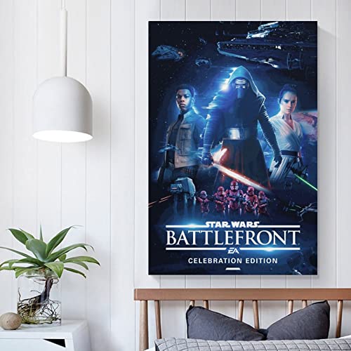 Star Wars Battlefront II Celebration Edition - Póster de lienzo para decoración de dormitorio familiar (30 x 45 cm)