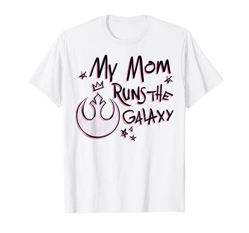 Star Wars My Mom Runs The Galaxy Pink Rebel Logo C1 Camiseta