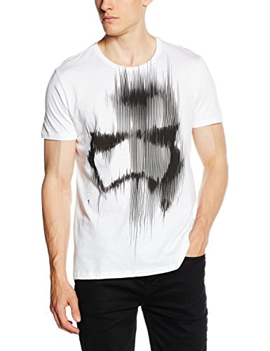 Star Wars The Force Awakens Adult Male Distressed Stormtrooper Camiseta, Blanco, L para Hombre