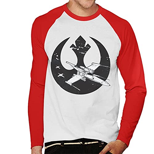 Star Wars X Wing Rebel Alliance Galactic Logo Men's Baseball Long Sleeved T-Shirt