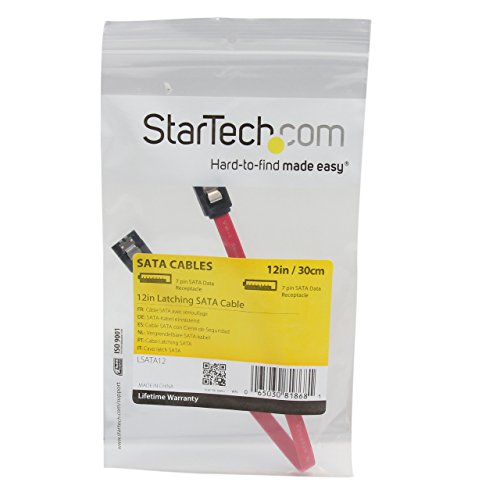 Startech LSATA12 - Cable SATA de 30 cm con Cierre de Seguridad (Bloqueo con pestillo Latching)