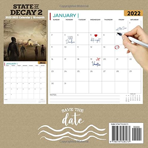 State Of Decay 2: OFFICIAL 2022 Calendar - Video Game calendar 2022 - State Of Decay 2 -18 monthly 2022-2023 Calendar - Planner Gifts for boys ... games Kalendar Calendario Calendrier).11