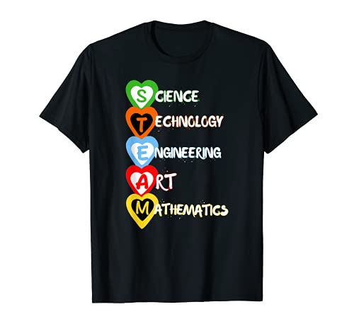 STEAM - Camiseta colorida de Ciencias Técnicas y Creatividad Camiseta