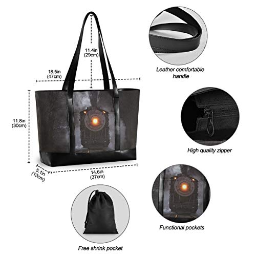 Steam Engine Train Forest Handbag Tote Casual Outdoor Computer Bag Fashion Large Capacity