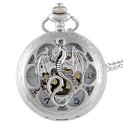 Steam Punk Theme DIY Full Hunter Quartz Grabado Fob Retro Colgante Reloj de Bolsillo Cadena de Regalo