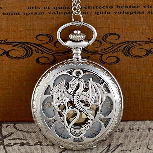 Steam Punk Theme DIY Full Hunter Quartz Grabado Fob Retro Colgante Reloj de Bolsillo Cadena de Regalo