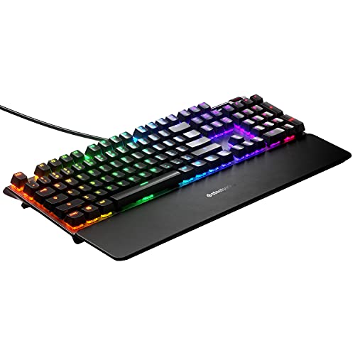 SteelSeries Apex 7 - Teclado mecánico para gaming – Smart Display OLED – Retroiluminación LED RGB - Interruptores marrónes - Teclado alemana (QWERTZ)